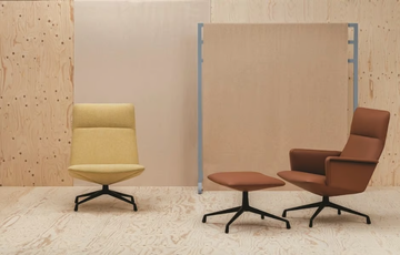 CAPRI LOUNGE RS1697 - With 4-spoke base swivel upholstered footstool by Andreu World - view 3